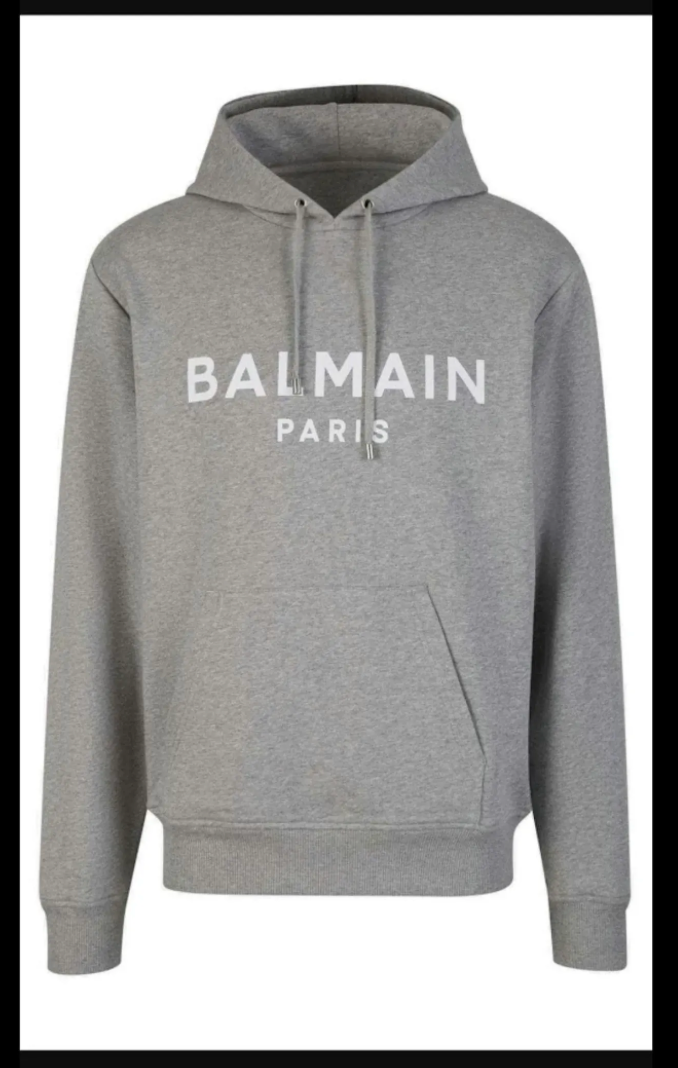 Designer inspired grey unisex cotton hoodie