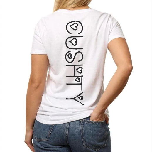 Proper Pompey Cushty woman's T-shirt, white cotton